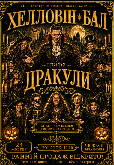 Шоу-вистава «Хелловін-бал графа Дракули», Черкаська обласна філармонія, 24 жовтня 2026